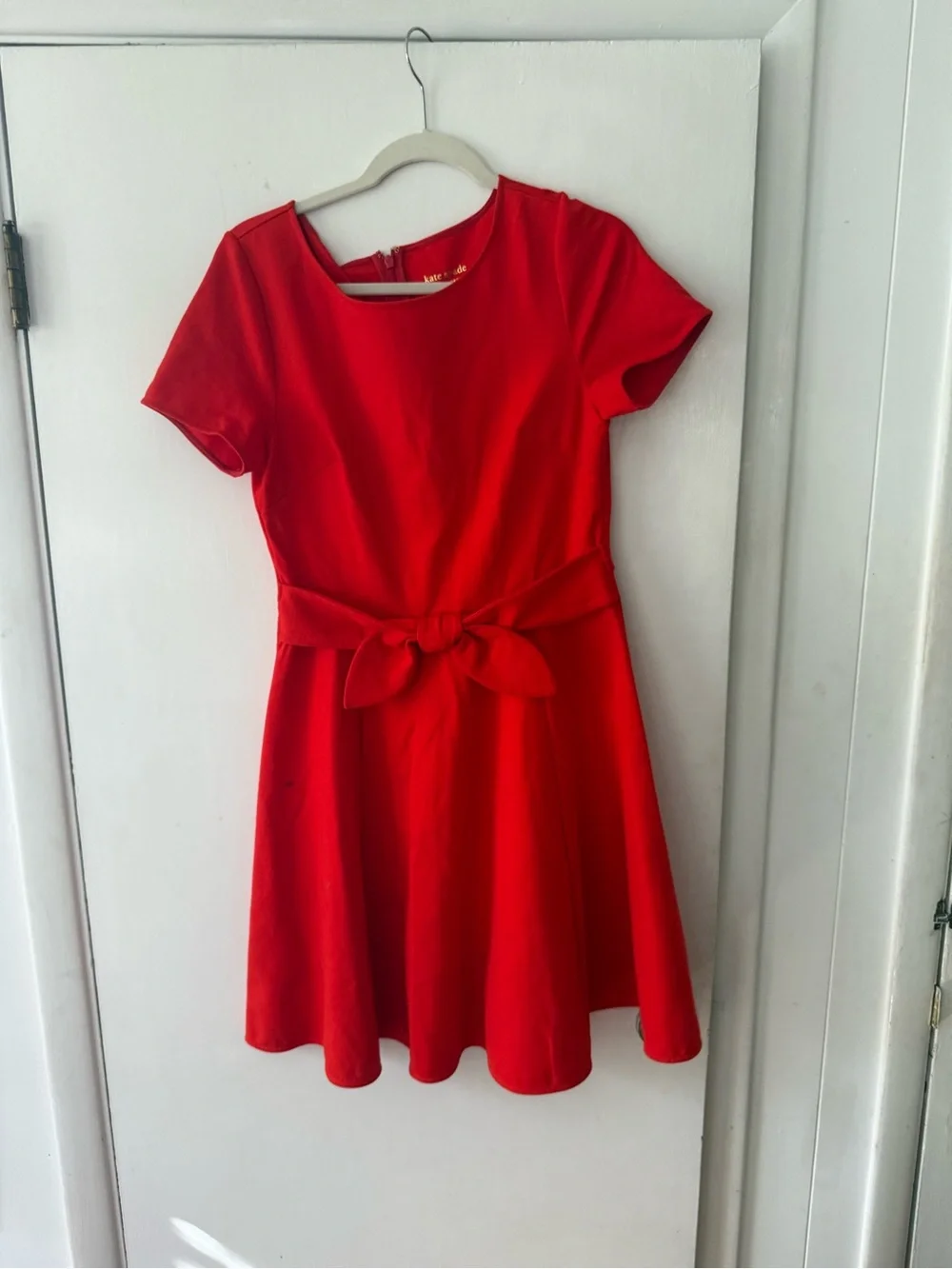 kate spade Bright Red Short-Sleeve Tie-Waist Dress